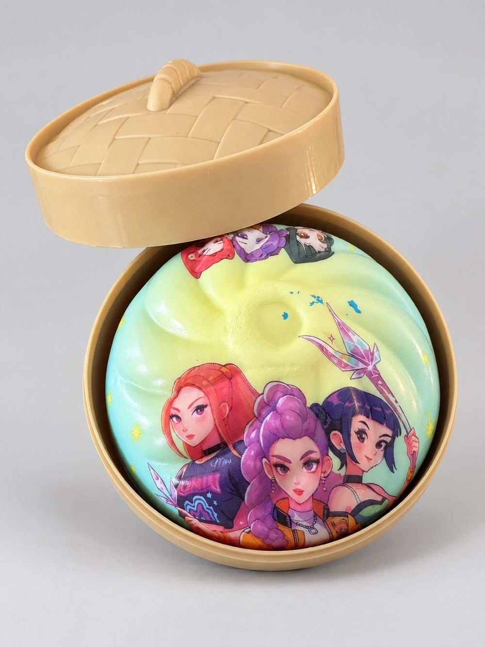 KPOP Rumi Zoey Mira Slow-Rising Foam Dumpling Squishy with Steamer-Style Case